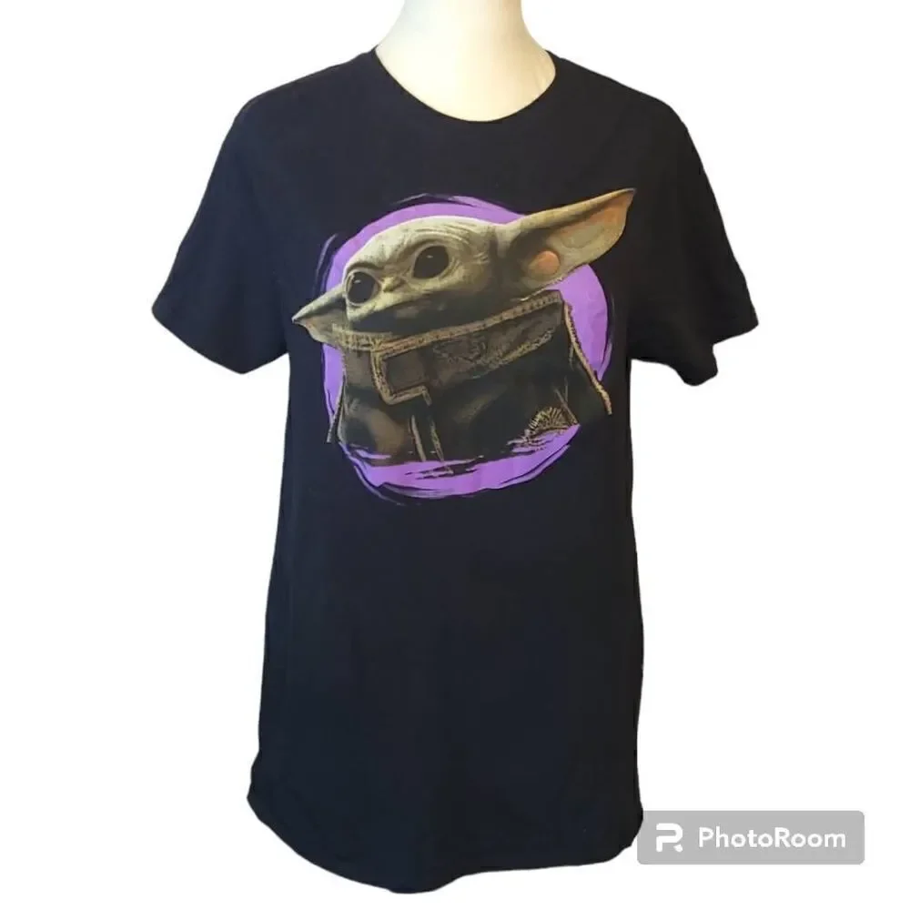 TWO Star Wars Mandalorian Baby Yoda T-ShirtS Adult Graphic Size Small -- Borh fo